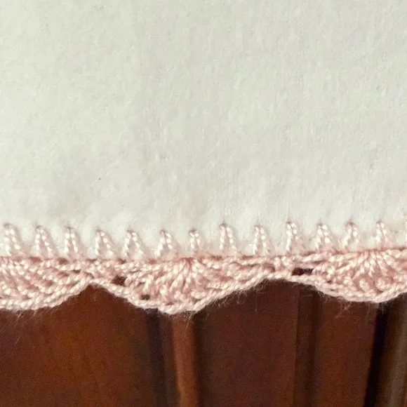 White Baby Blanket with Pink Trim | Soft and Cozy | VGUC - Picture 3 of 10